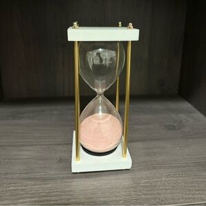 Elegant Gold & White Hourglass – Modern Home Accent
